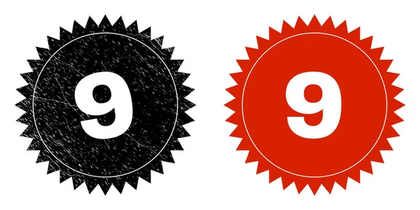 9 Поштова марка "Чорної Розети" з нечистим стилем — стоковий вектор