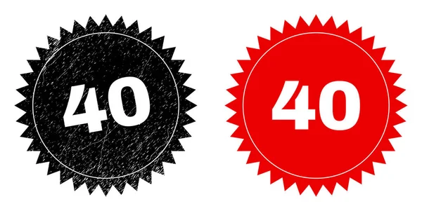 40 Black Rosette selo com estilo de angústia —  Vetores de Stock