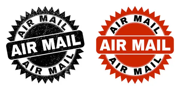 AIR MAIL Black Rosette seeal with unclean Style — 스톡 벡터