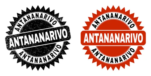 ANTANANARIVO Black Rosette Stamp with Corroded Style — Stock Vector