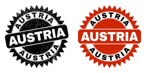 Grunged Surface ile AUSTRIA Black Rosette Damgası