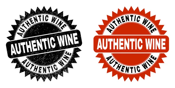 AUTHENTIC WINE Чорна розетка Штамп Ущільнення з нечистим стилем — стоковий вектор