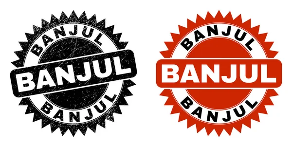 Grunged Style ile BANJUL Siyah Rosette Mühür Mührü