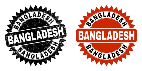 BANGLADESH Roseta preta marca d 'água com superfície Grunged —  Vetores de Stock