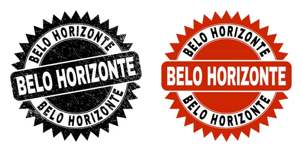 BELO HORIZONTE Black Rosette Wasserzeichen mit unsauberem Stil — Stockvektor