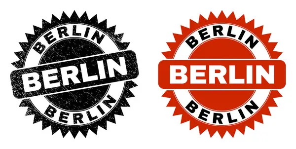 BERLIN Black Rosette Stamp Seal with Rubber Surface — стоковий вектор