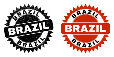 BRAZIL Siyah Rosette Damgası Tehlike desenli