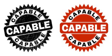 Grunge Surface ile CAPable Black Rosette Damgası