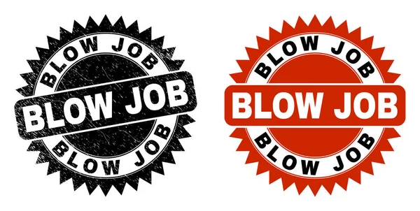 BLOW JOB Black Rosette Seal with Unclean Surface — Stock Vector