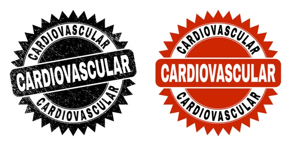 CARDIOVASCULAR Rosettenstempelsiegel mit Grunge-Oberfläche — Stockvektor