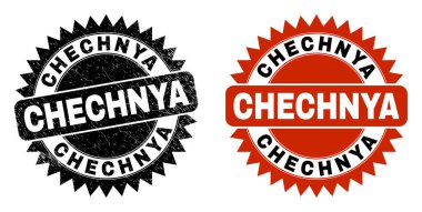 CHECHNYA Siyah Rosette Damga Mührü Grunged Style