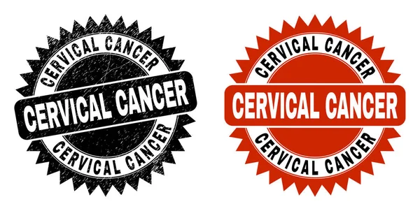 CERVICAL CANCER Svart Rosett Stämpel med grunged Style — Stock vektor