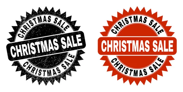 CHRISTMAS SALE Black Rosette Seal with Corroded Texture — стоковый вектор