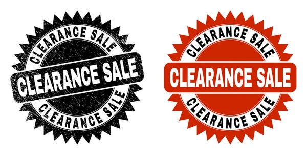 CLEARANCE SALE Black Rosette Seal with Scratched Style — Stock Vector