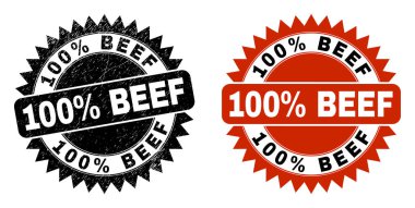 % 100 BEEF Siyah Rosette Pul Mührü Çizik Biçimli
