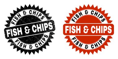 Kirli yüzeye sahip FISH ve CHIPS Siyah Rosette Filigranı