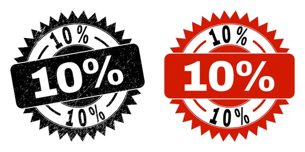 10% Black Rosette Seal com superfície riscada —  Vetores de Stock