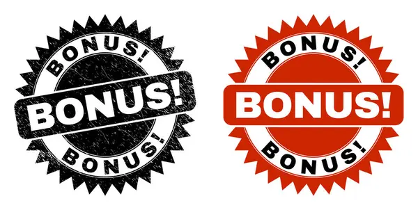 BONUS spannende Black Rosette Seal met Grunge Surface — Stockvector