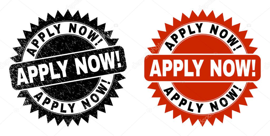 APPLY NOW exciting Black Rosette Watermark with Distress Style