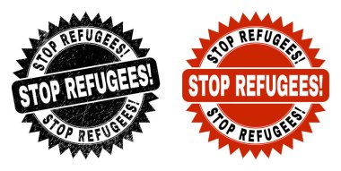 Grunged Surface ile Siyah Rosette filigranı heyecan verici REFÜJİLER