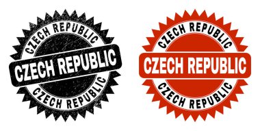 CZECH REPUBLIC Siyah Rosette Damga Mührü Grunged Style