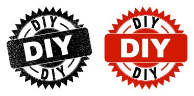 Grunge desenli DIY Siyah Rosette Filigran