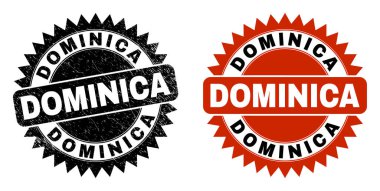 DOMINICA Siyah Rosette Damga Mührü Grunge desenli