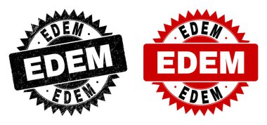 Kauçuk Biçimli EDEM Siyah Rosette Damga Mührü