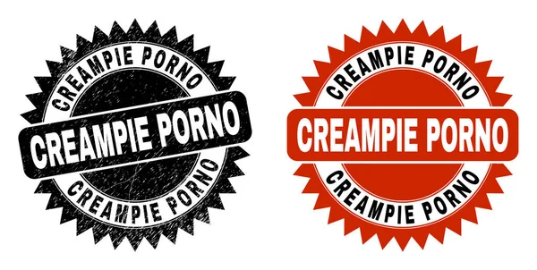 CREAMPIE PORNO Black Rosette Vodoznak s poškrábaným stylem — Stockový vektor