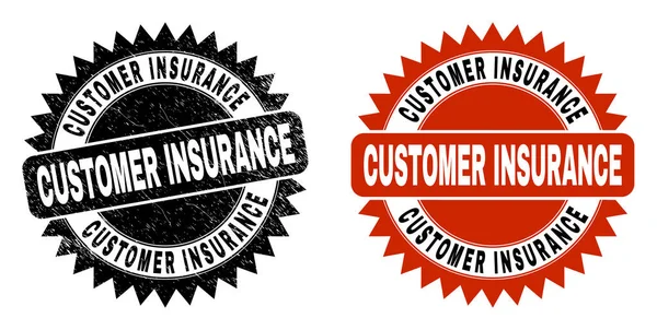 CUSTOMER INSURANCE Grunge Biçimli Siyah Gül Mührü — Stok Vektör