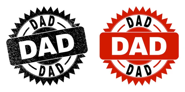 DAD Black Rosette Watermark with Corroded Style — Stock Vector