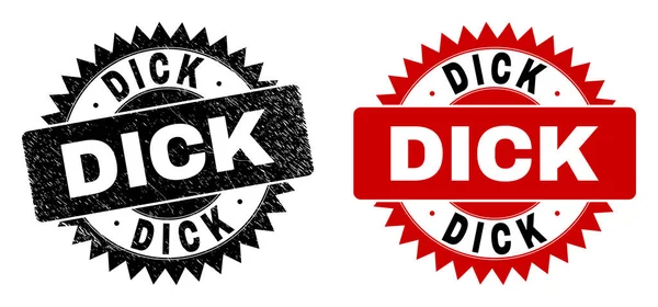DICK Black Rosette Watermark with Unclean Style — Stock vektor