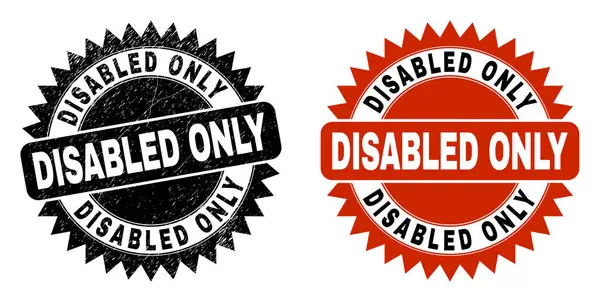 DISABED ONLY Black Rosette Watermark with Unclean Style — стоковый вектор