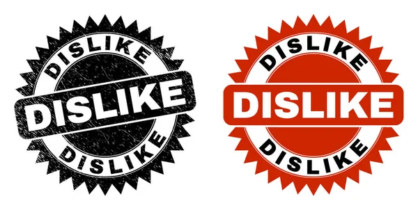 DISLIKE Black Rosette Stamp com superfície Grunged — Vetor de Stock