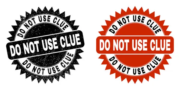 Do not use CLUE Black Rosette Seal with Grunged Texture — стоковый вектор