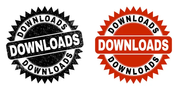 DOWNLOADS Black Rosette Vodoznak s korodovaným povrchem — Stockový vektor