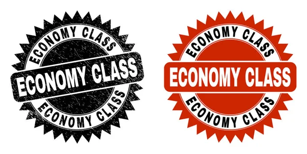 ECONOMY CLASS Black Rosette Watermark cu suprafata Grunge — Vector de stoc