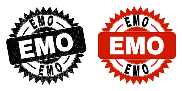 EMO带有橡胶纹理的黑色玫瑰水印 — 图库矢量图片