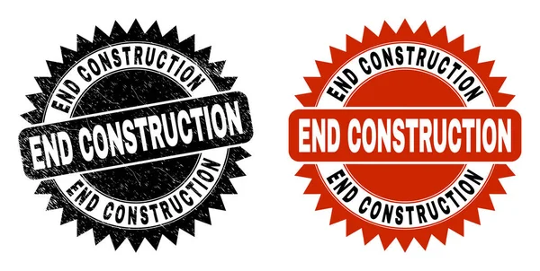 END CONSTRUCTION สีดํา Rosette Watermark ด้วยเนื้อเยื่อความทุกข์ — ภาพเวกเตอร์สต็อก