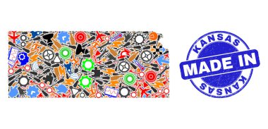 Yapım: Mozaik Kansas Eyalet Haritası ve Tehlike Damgası Yapımı