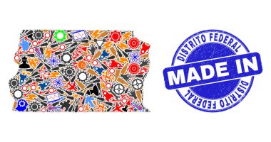 Mühendislik Kolajı Brezilya Dağıtım Federal Haritası ve Tehlike Mührü Altında Yapıldı