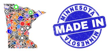 Mozaik Minnesota Eyalet Haritası Yapımı