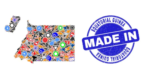 Mozaik Ekvator Gine Haritası Geliştirme ve Tehlike Kauçuk Damgası Yapımı