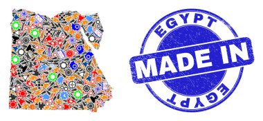 Hizmet Mozaiği Mısır Haritası ve Tehlike Damgası Yapımı