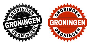 Grunge desenli Siyah Gül Mühür Mührü