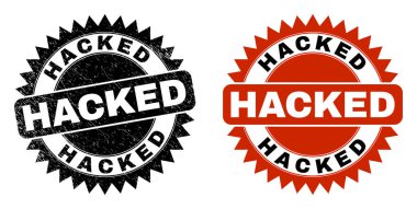 Aşınmış Biçimli HACKED Siyah Güllü Mühür Mührü