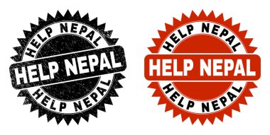 NEPAL Siyah Gül Mührü ile Grunge Surface 'e Yardım Et