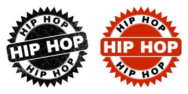 Kirli yüzeye sahip HIP HOP Black Rosette Damgası