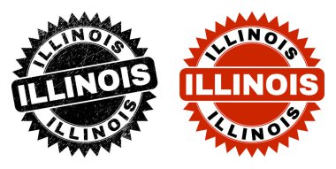 Kirli desenli ILLINOIS Siyah Rosette Filigranı