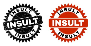 Plastik yüzeyli INSULT Siyah Rosette Damgası